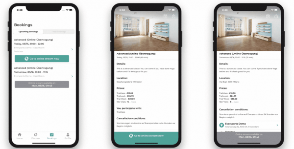screenshot of Eversports Manager